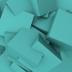 Abstract background consisting of geometric shapes. 3d blue triangles