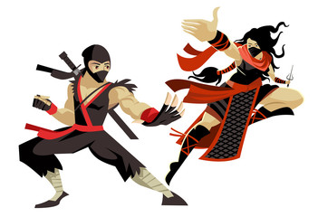 deadly ninja woman and man © matiasdelcarmine