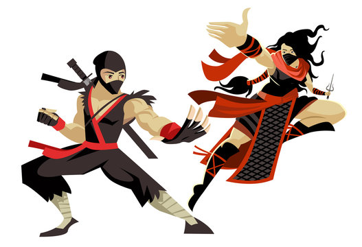 deadly ninja woman and man