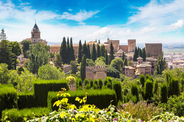Arabic fortress of Alhambra in Granada - obrazy, fototapety, plakaty