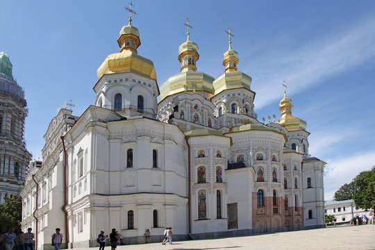 Ukraine. Kiev. Kievo-pechorskaja Lavra. The reconstructed Cathedral of the Dormition