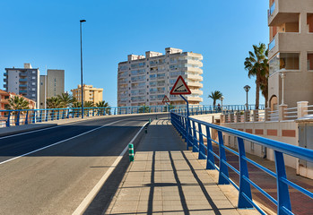 Bascule bridge of La Manga. Spain