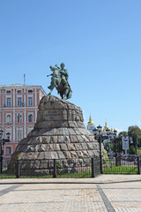 Obraz premium Ukraine. Kiev. The monument to Bogdan Khmelnitsky at the Sophia Square