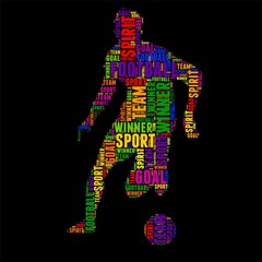 soccer football Typography word cloud colorful Vector illustration