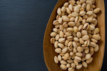 pistachio on dark background