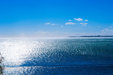 Fototapeta na wymiar Landscape with sea and blue sky