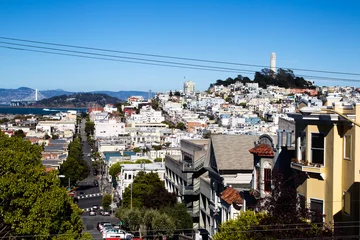 Tuinposter Blick auf den Coit Tower und Telegraph Hill in San Francisco, Kalifornien, USA. © DirkR