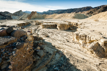 Death Valley in morning light near Zabriskie Point, California,
