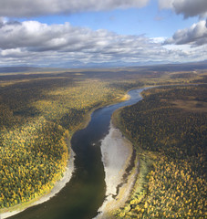 Fototapeta na wymiar Schugor river, Northern Urals