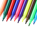 Felt-tip pens isolated on a white background