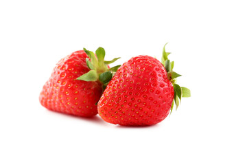 Strawberries isolated on a white background