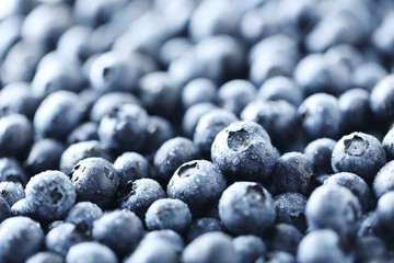 Ripe and tasty blueberries background