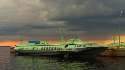 Fototapeta premium Hydrofoil on Lake Onega