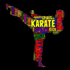 karate Typography word cloud colorful Vector illustration © somsong