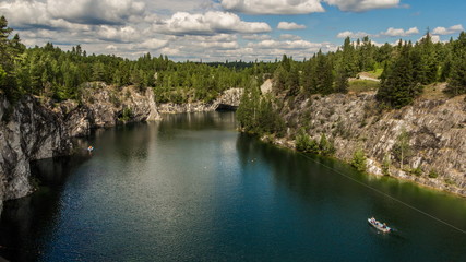 Fototapeta na wymiar Marble Canyon Ruskeala. Karelia