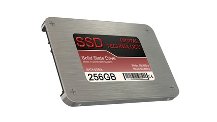 256 GB SSD drive - State solid drives isolated on white background