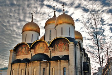 Moscow Kremlin. Dormition church. Color photo.