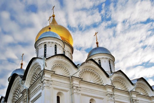 Moscow Kremlin. Archangels church. Color photo.