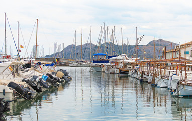 Many yachts and boats in the harbor.