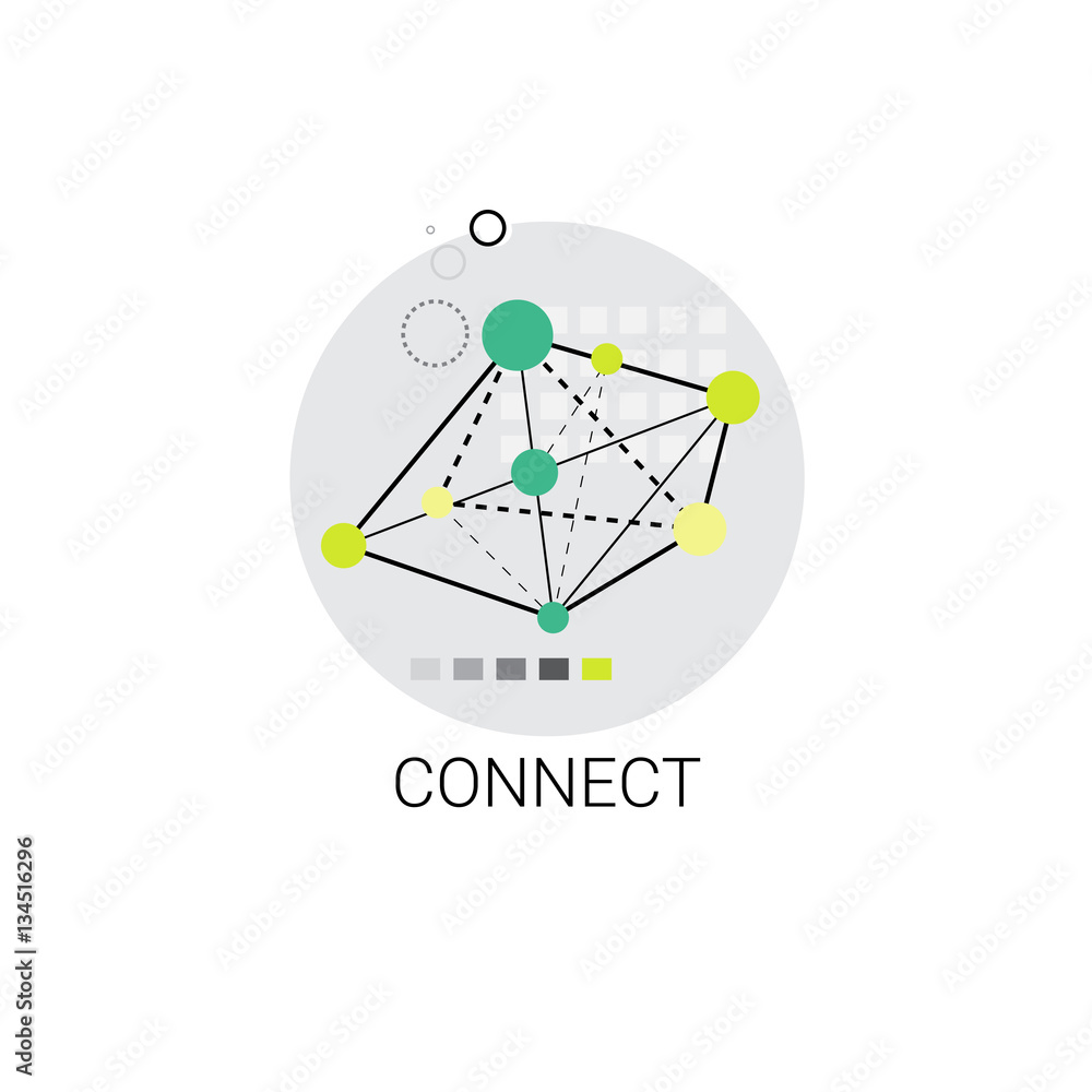 Aufkleber connect modern internet communication connection icon vector