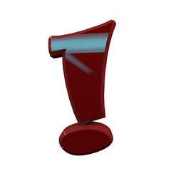 Big red exclamation mark made in 3D