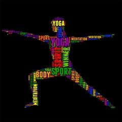 yoga Typography word cloud colorful Vector illustration
