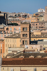 Fototapeta na wymiar Skyline of Rome from Aventine Hill, Italy.
