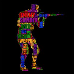 soliders Typography word cloud colorful Vector illustration