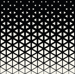 Abstract geometric black and white deco art print halftone triangle pattern