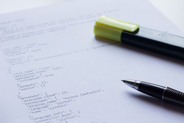 Programming language Python on paper
