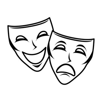 theater mask isolated icon vector illustration design