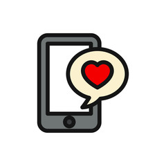 phone with heart icon illustration