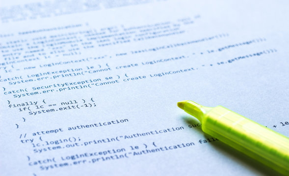 Programming language Java on paper