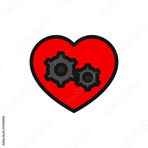 "gear heart icon illustration" Stock image and royaltyfree vector