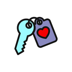 heart key icon illustration