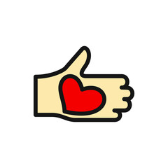 hand with heart icon illustration