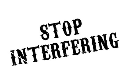 Stop Interfering rubber stamp. Grunge design with dust scratches. Effects can be easily removed for a clean, crisp look. Color is easily changed.