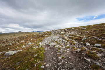 Ein Wanderweg mit Wolkenstimmung