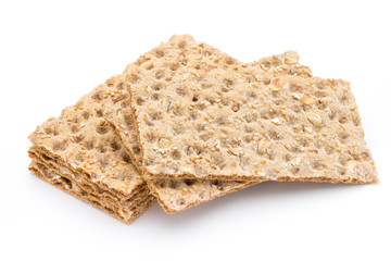 Stack of wholegrain crispy bread with sunflower, chia and sesame