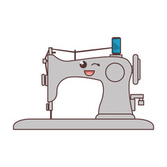 sewing machine comic character isolated icon vector illustration design