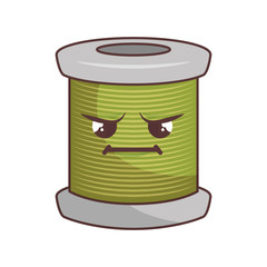 sewing threads comic character isolated icon vector illustration design