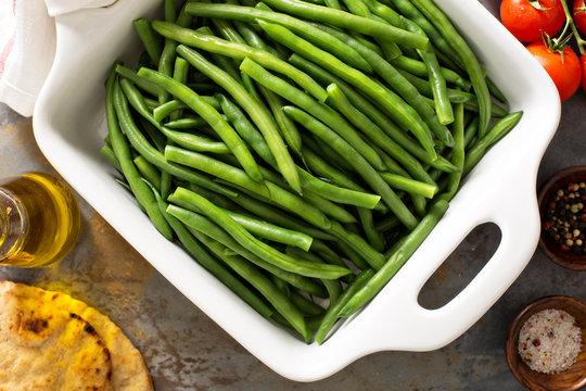 Blanched green beans