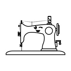 sewing machine comic character isolated icon vector illustration design