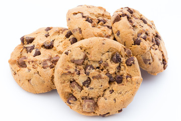 Cookies nuts on the  isolated on white background.