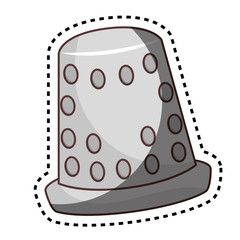 Thimble tool character comic icon vector illustration design