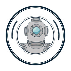scuba maritime emblem icon vector illustration design
