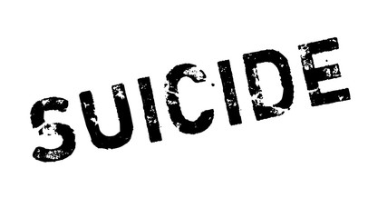Suicide rubber stamp. Grunge design with dust scratches. Effects can be easily removed for a clean, crisp look. Color is easily changed.