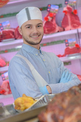 Portrait of young male butcher
