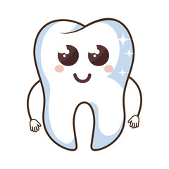 teeth funny character kawaii style vector illustration design