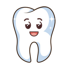 teeth funny character kawaii style vector illustration design